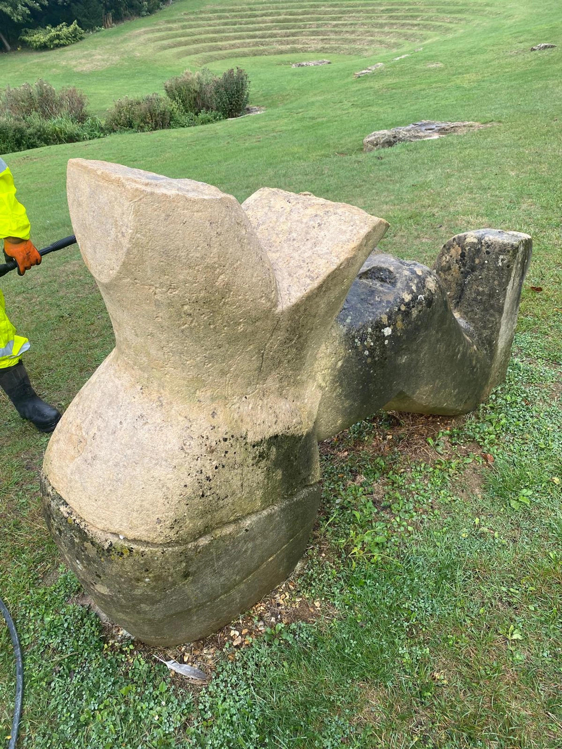 Stone cleaning example 1